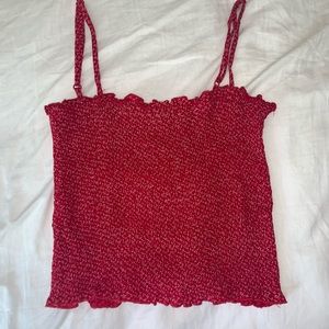 RARE Red straight-neck Brandy tank top